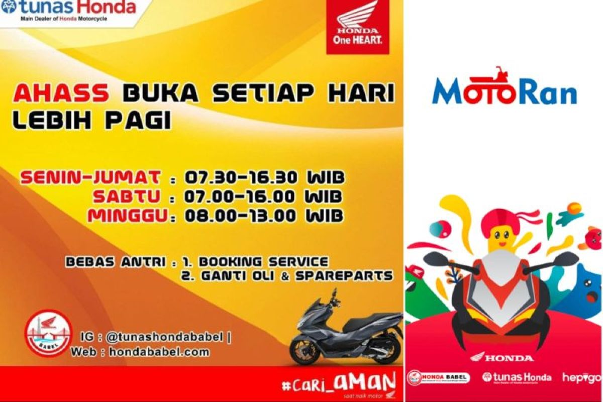 Hanya di AHASS Honda Babel, Service Motor Honda Buka Setiap Hari dan Lebih Pagi!