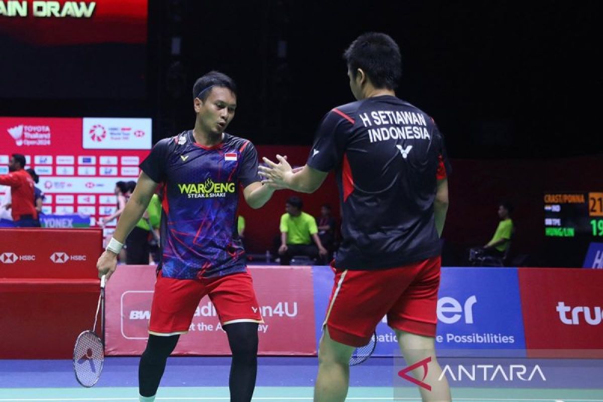 Hendra/Ahsan melaju ke babak 16 besar Indonesia Open 2024 setelah kalahkan pasangan Thailand