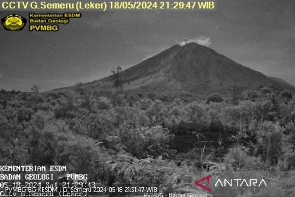 Gunung Semeru erupsi 14 kali dalam sehari