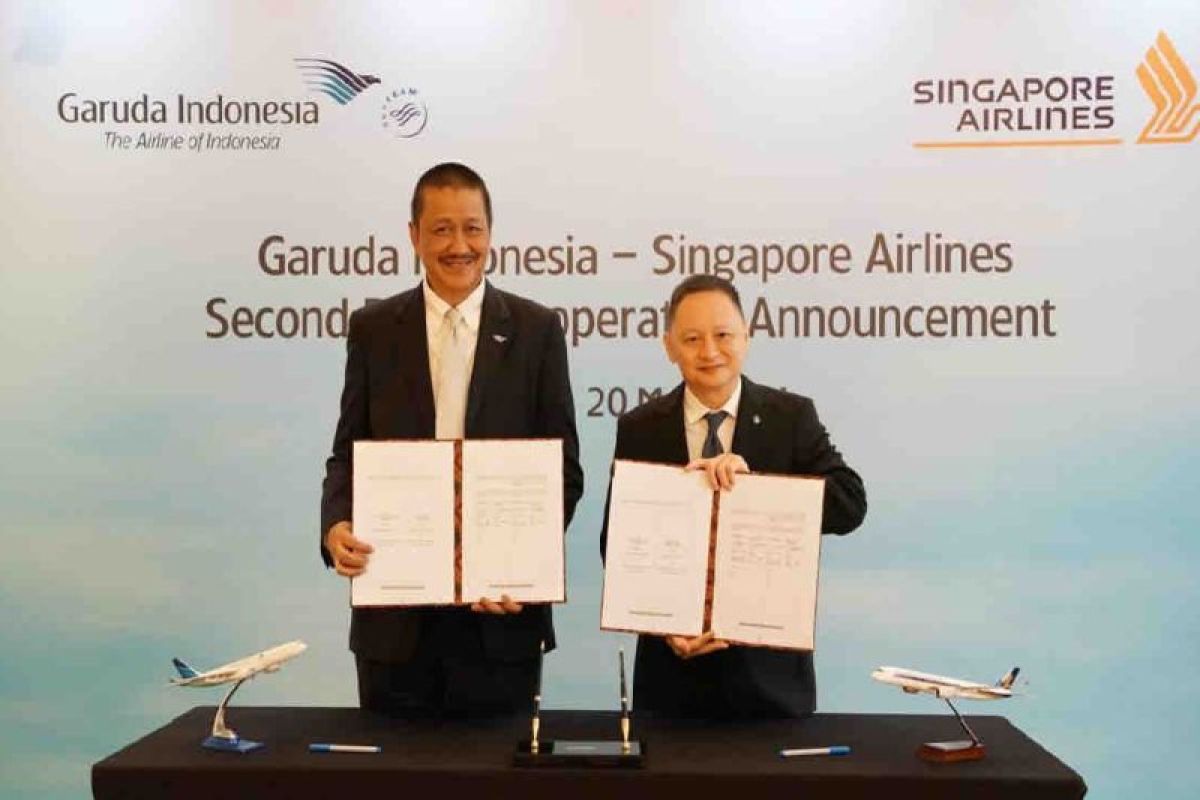 Garuda Indonesia dan Singapura Airlines kerja sama dukung pariwisata
