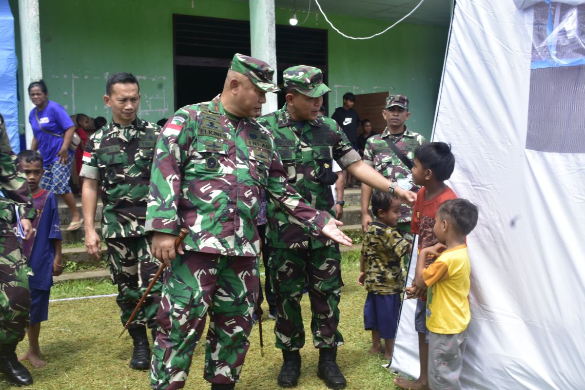 Korem 152:  Penanganan warga terdampak erupsi Gunung Ibu berjalan baik