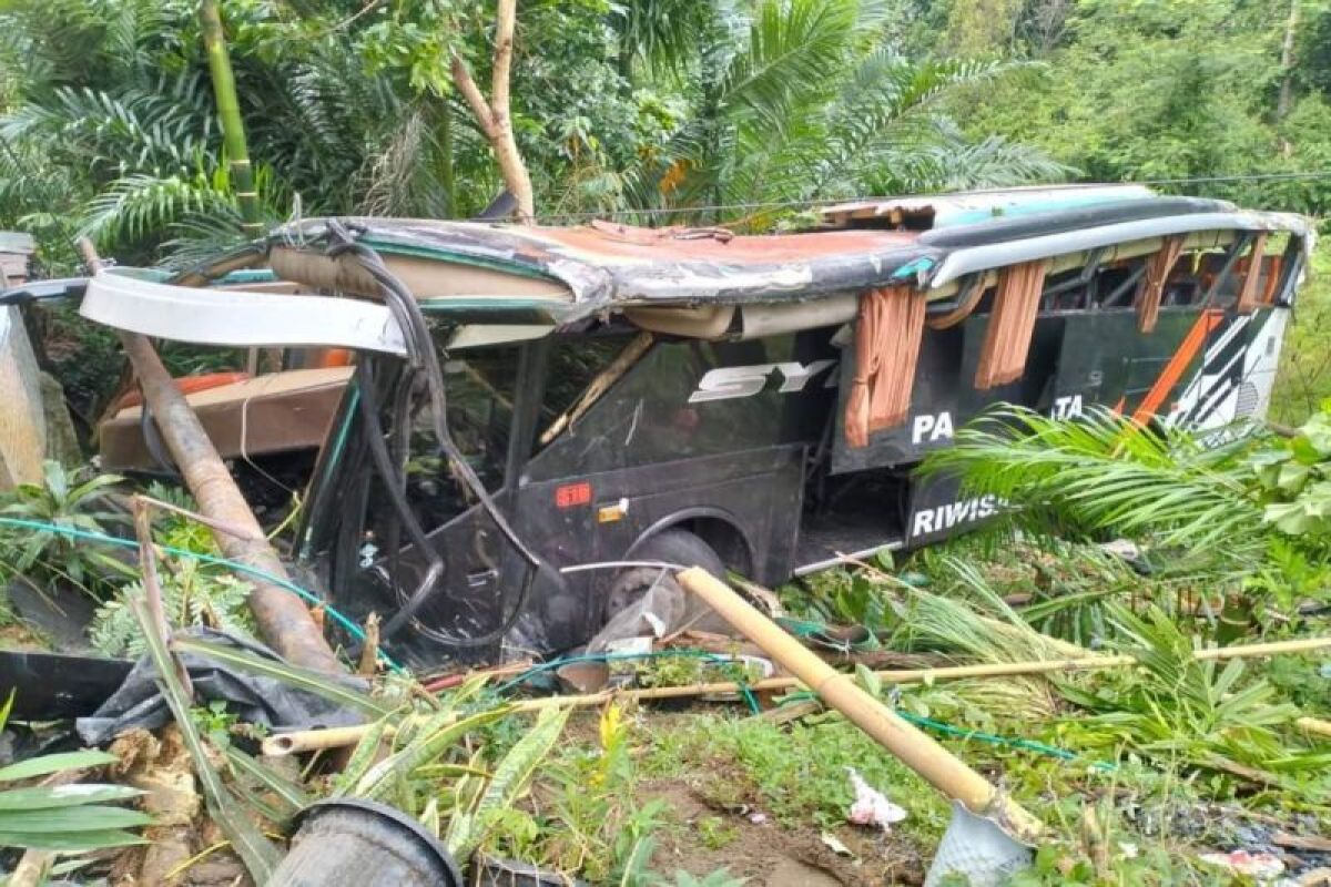 Bus study tour masuk jurang di Lampung, enam luka berat