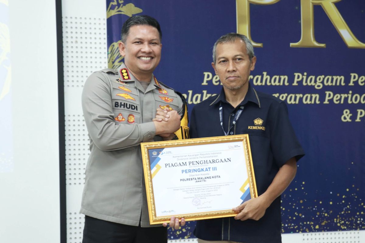 Polresta Malang Kota raih penghargaan satker terbaik dari KPPN