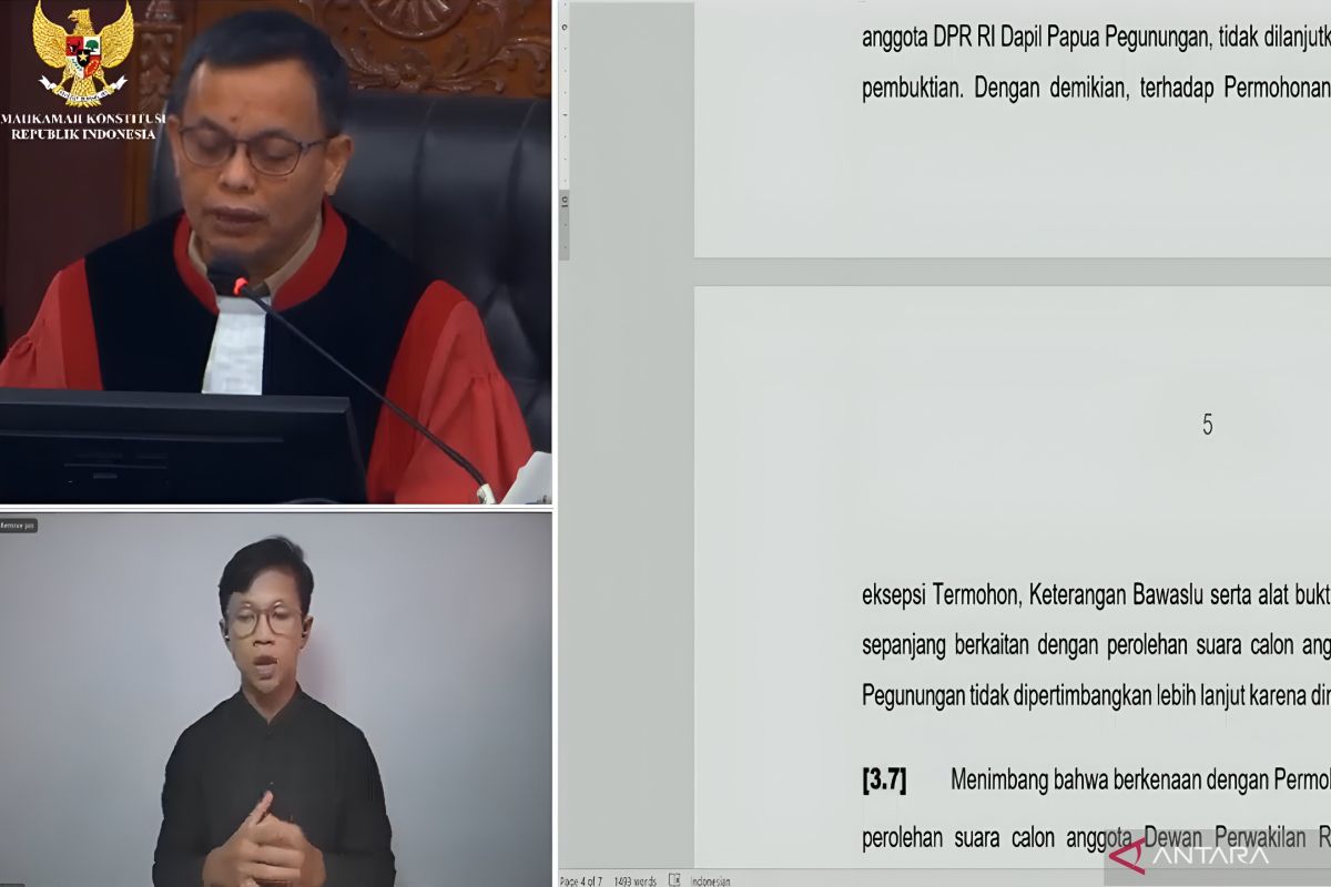 MK tak terima gugatan Pileg PPP Dapil Papua Pegunungan