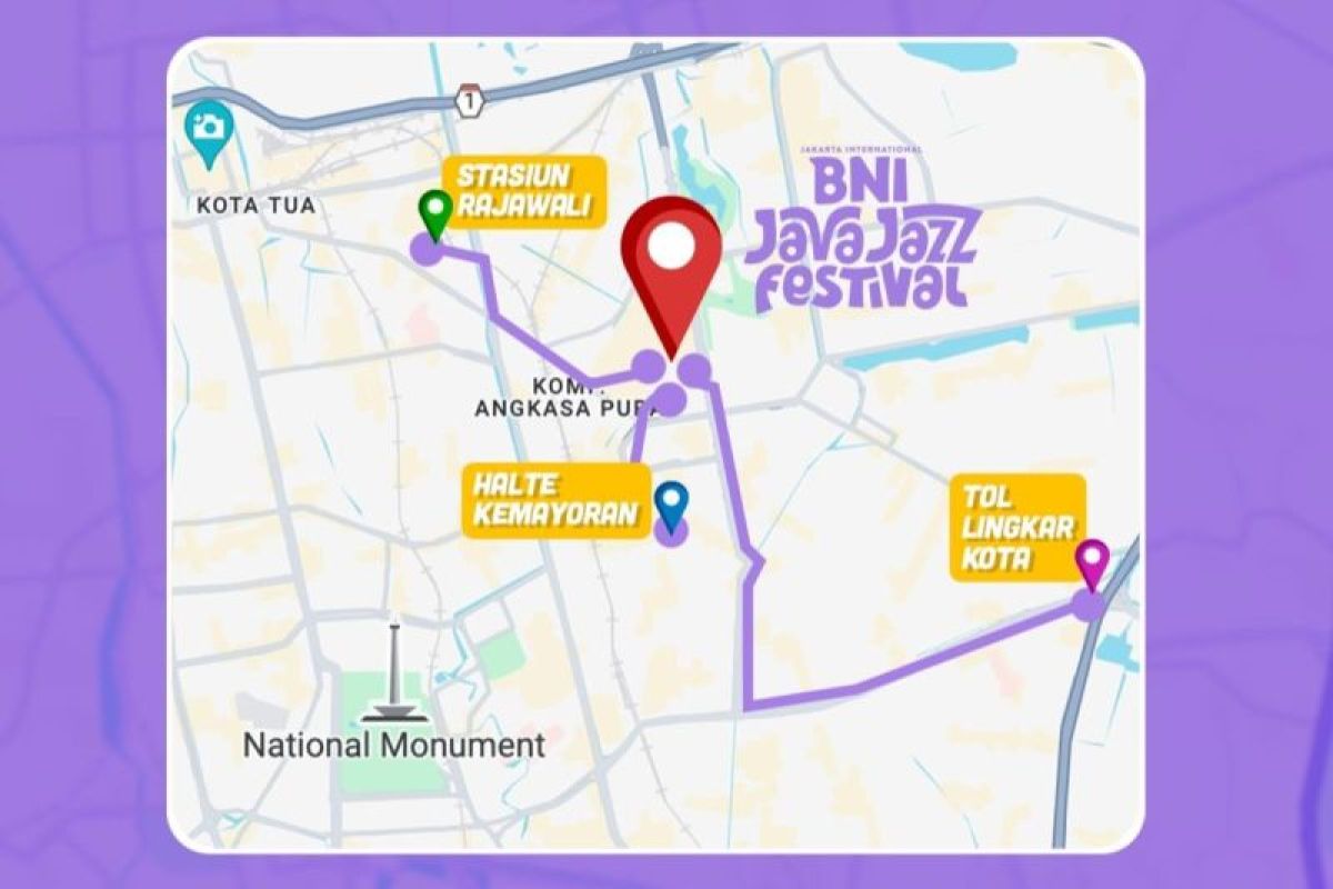Rute menuju ke lokasi pelaksanaan BNI Java Jazz Festival 2024