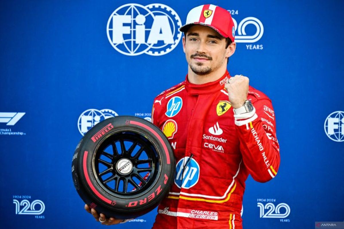 Leclerc raih pole di GP Monaco, Verstappen start posisi keenam