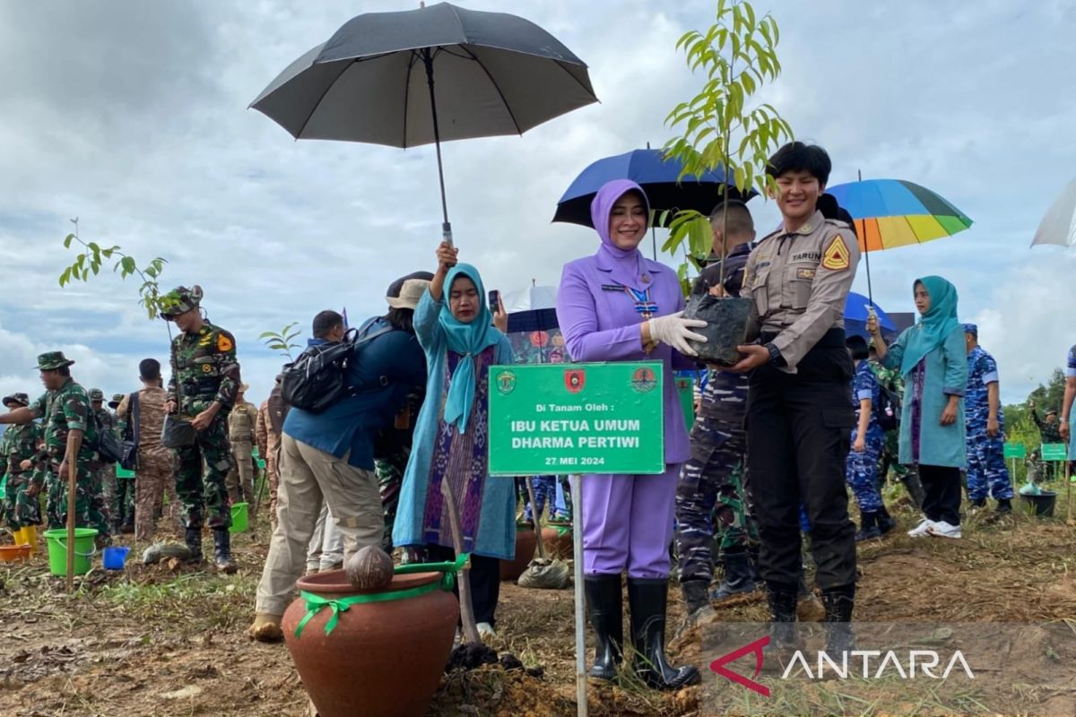 Istri Panglima TNI tanam pohon di IKN bersama peserta Latsitarda
