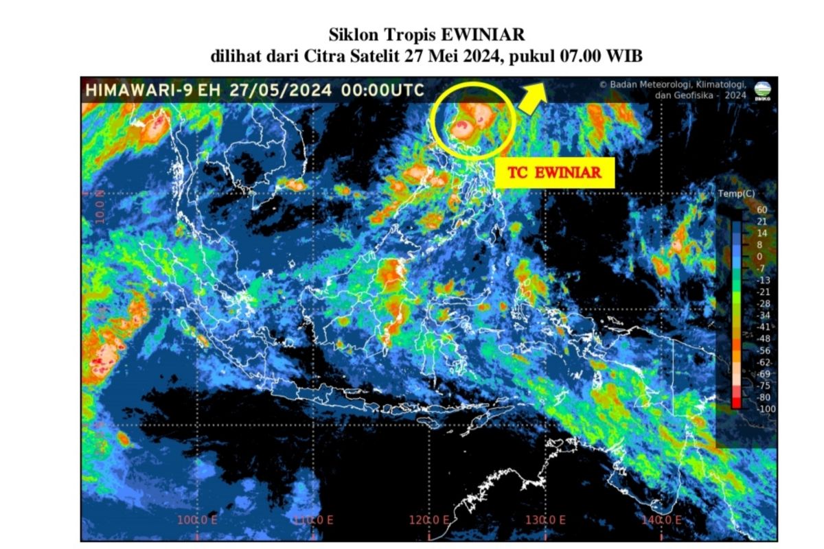BMKG: Siklon tropis Ewiniar tak berdampak langsung di Indonesia hingga Selasa pagi