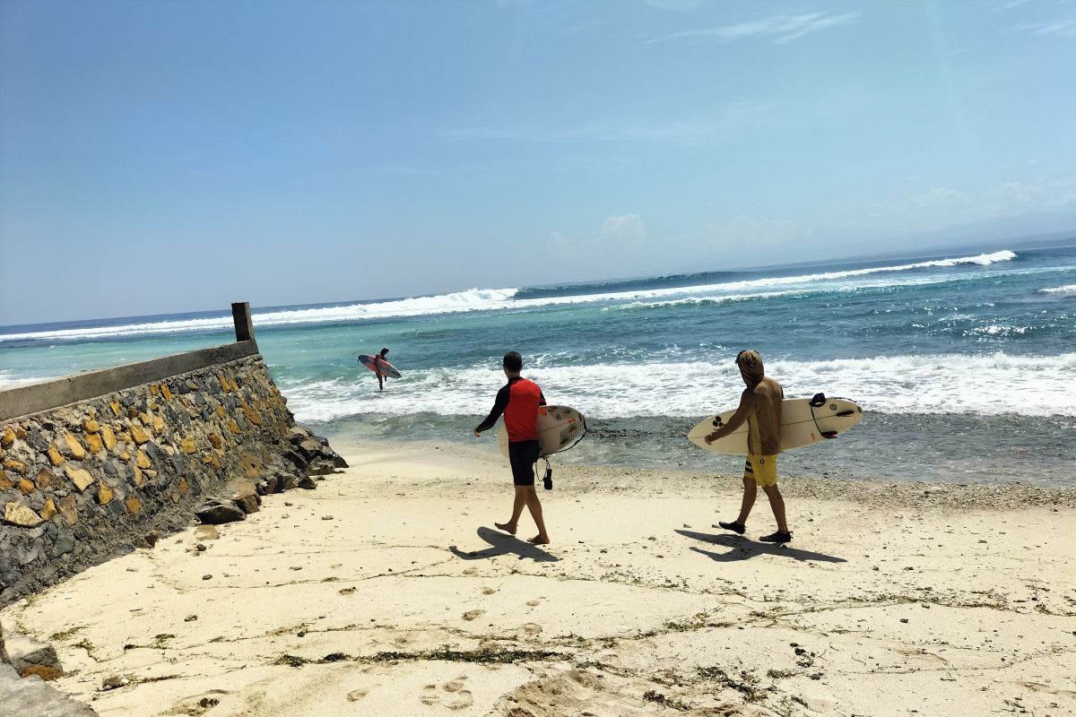 Peserta World Surf League Krui Pro coba sensasi ombak di Pesisir Barat