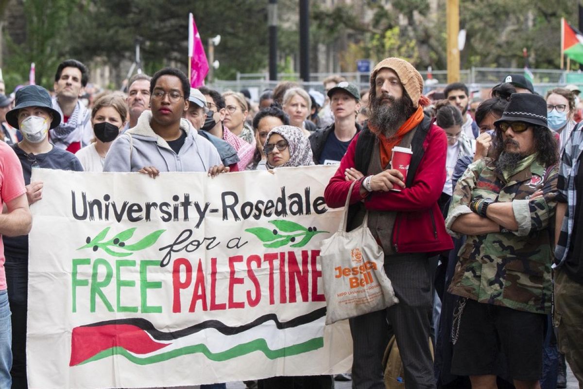 Demonstran pro Palestina gelar solidaritas di Univ Toronto, Kanada