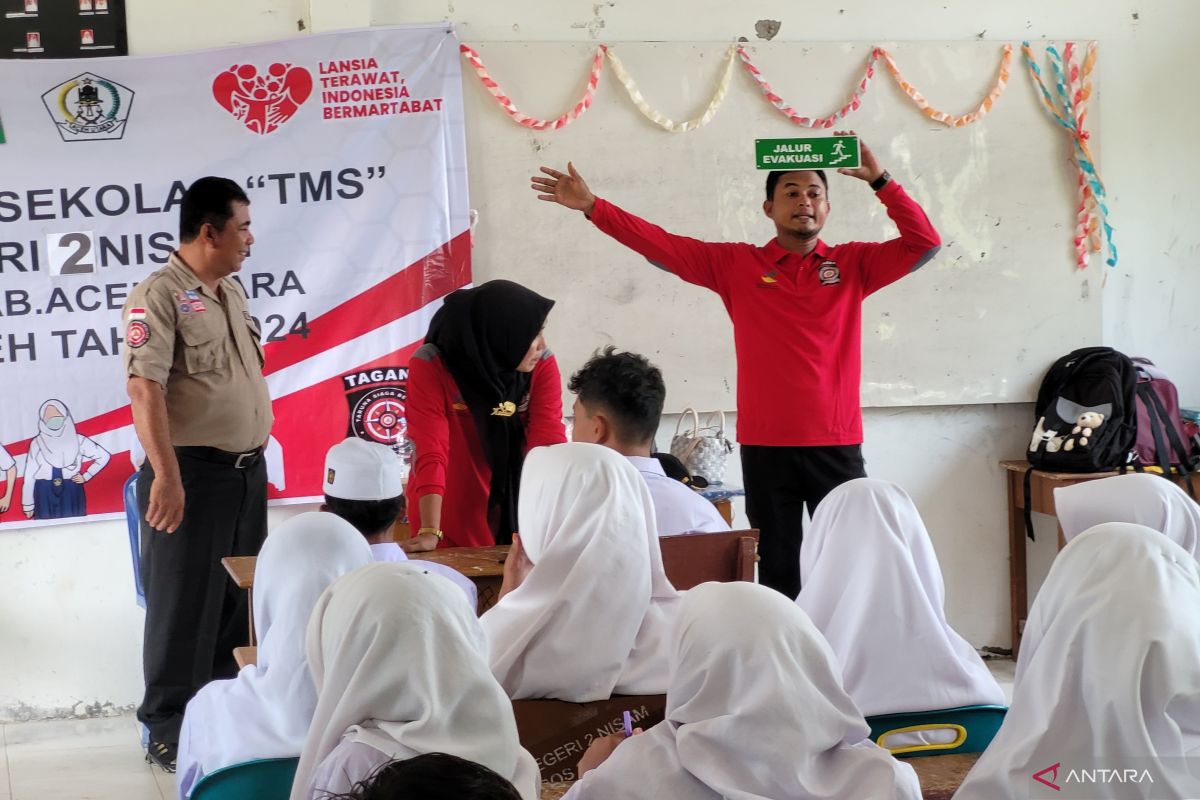 Tagana ajarkan siswa di Aceh Utara siap menghadapi bencana