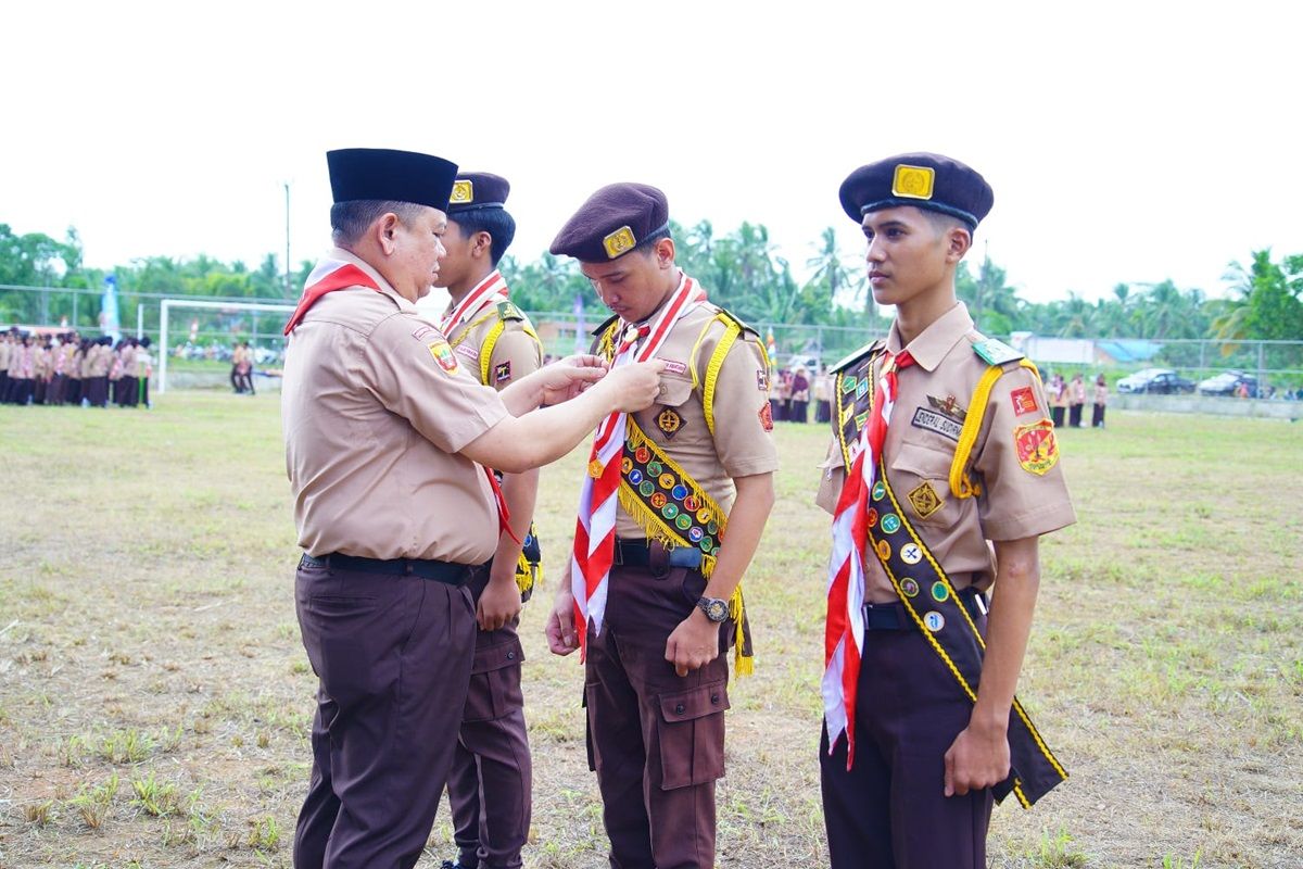 Pj Bupati Muba buka  Geladian Pimpinan Satuan Penegak Tingkat Kwarcab Gerakan Pramuka Muba