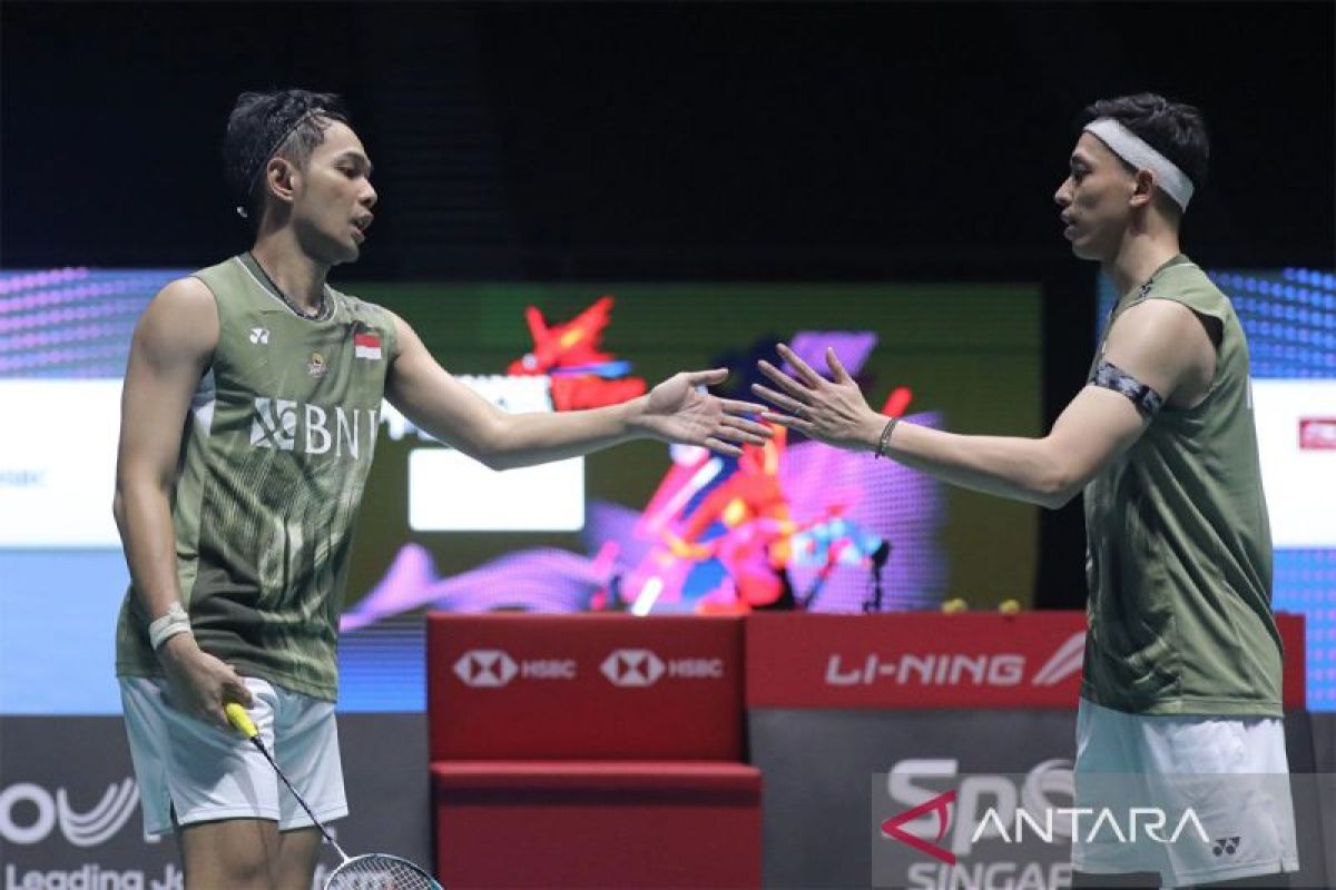 Fajar/Rian atasi Kim Astrup/Rasmussen di semifinal Singapore Open