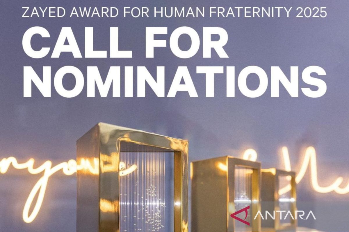 Pencalonan nominasi Zayed Award for Human Fraternity 2025 resmi dibuka