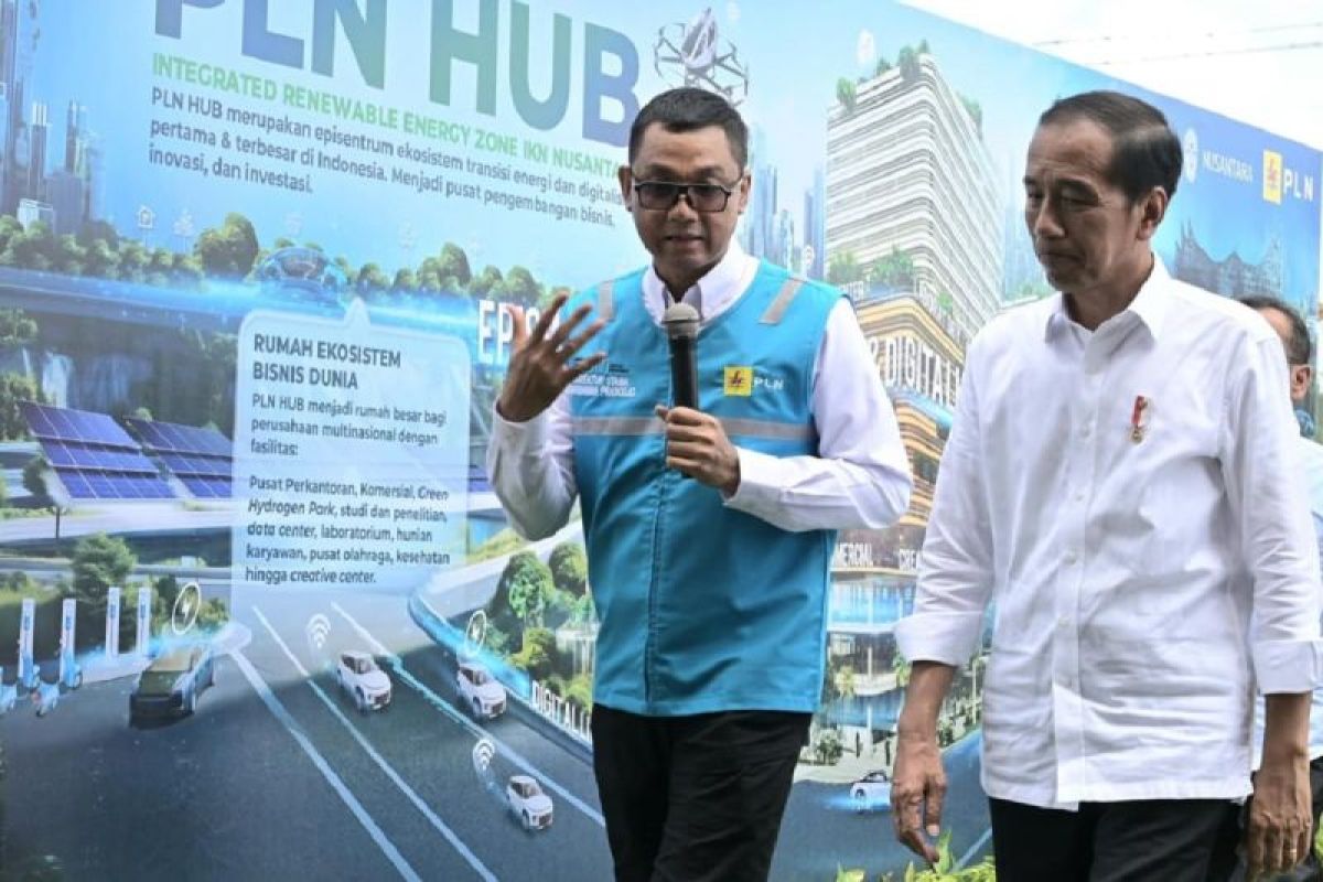 Jokowi tandai pembangunan PLN Hub, pusat ekosistem transisi di IKN