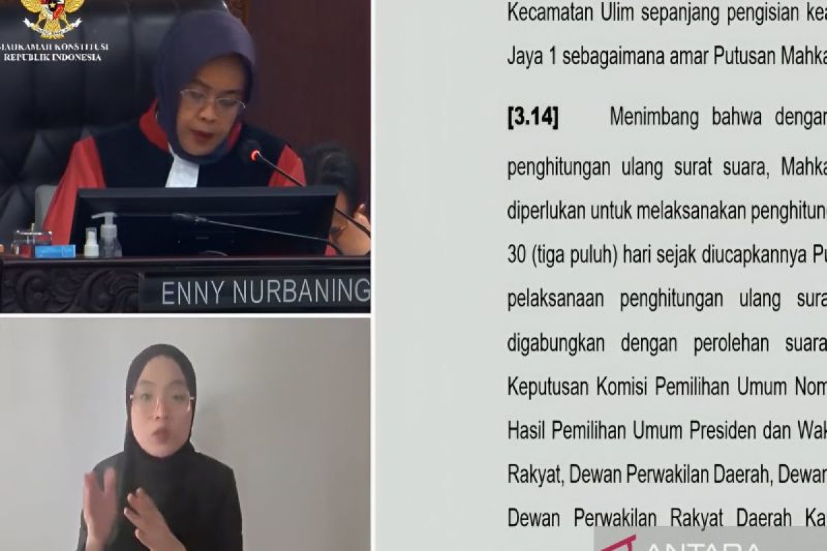MK perintahkan hitung ulang suara seluruh TPS di Meureudu dan Ulim Aceh