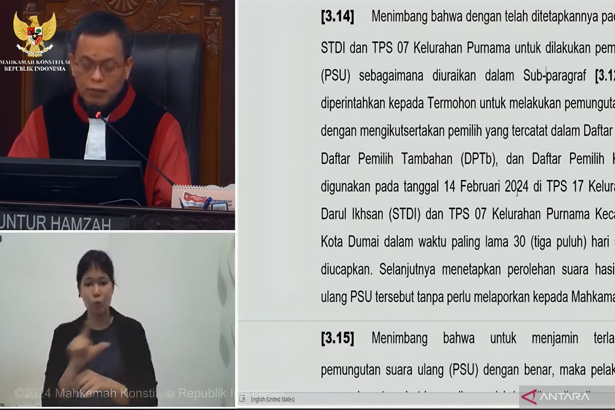 MK perintahkan KPU laksanakan pemungutan suara ulangdi dua tps Dumai Riau