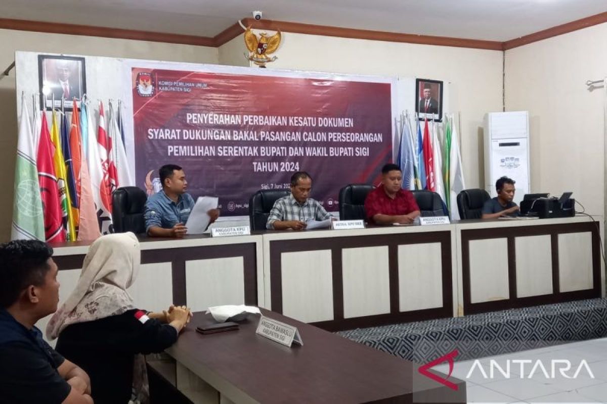 KPU pastikan bapaslon perseorangan di Sigi tidak ada