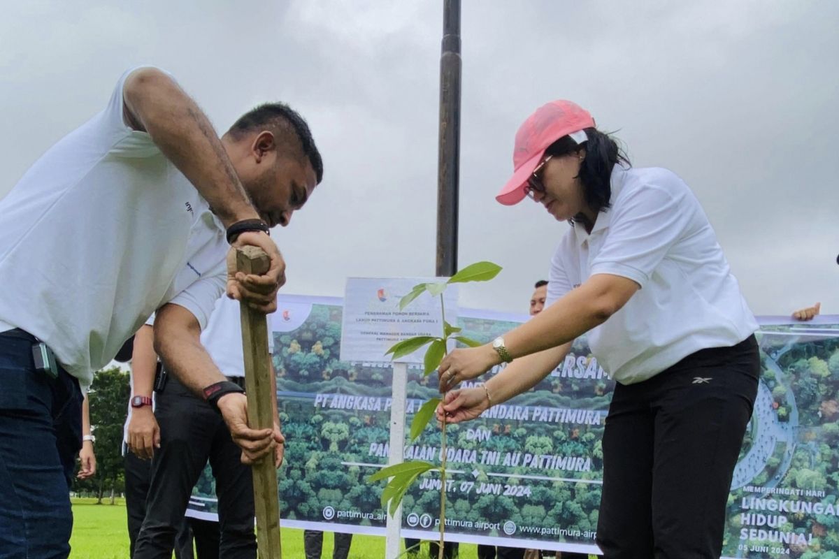 AP I Bandara Pattimura Ambon tanam 300 pohon wujudkan dalam rangka gerakan 