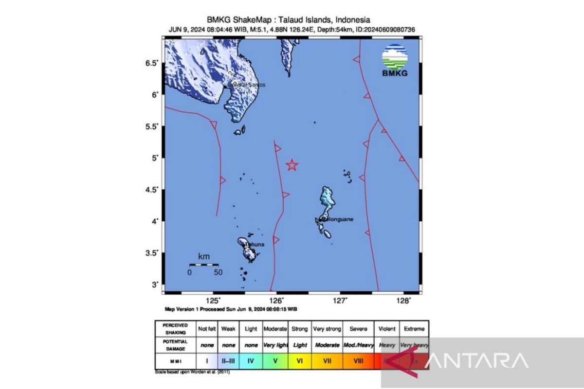 Gempa 5,1 magnitudo guncang Manado pada Ahad pagi