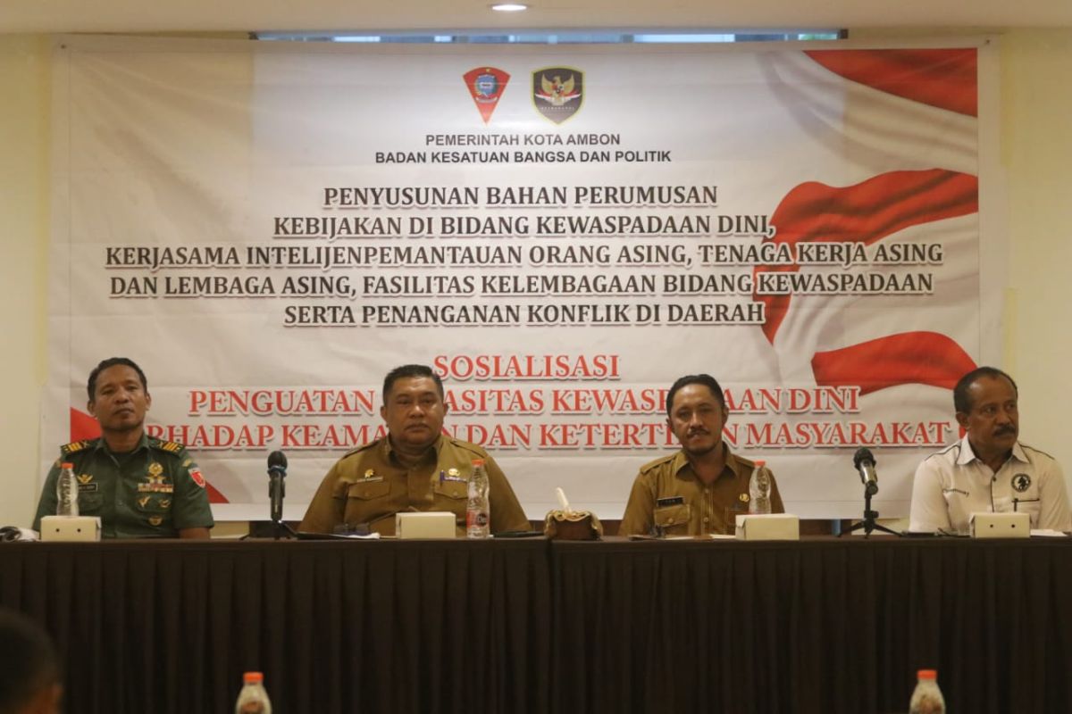 Pemkot Ambon  sosialisasi penguatan kapasitas deteksi dini kamtibmas