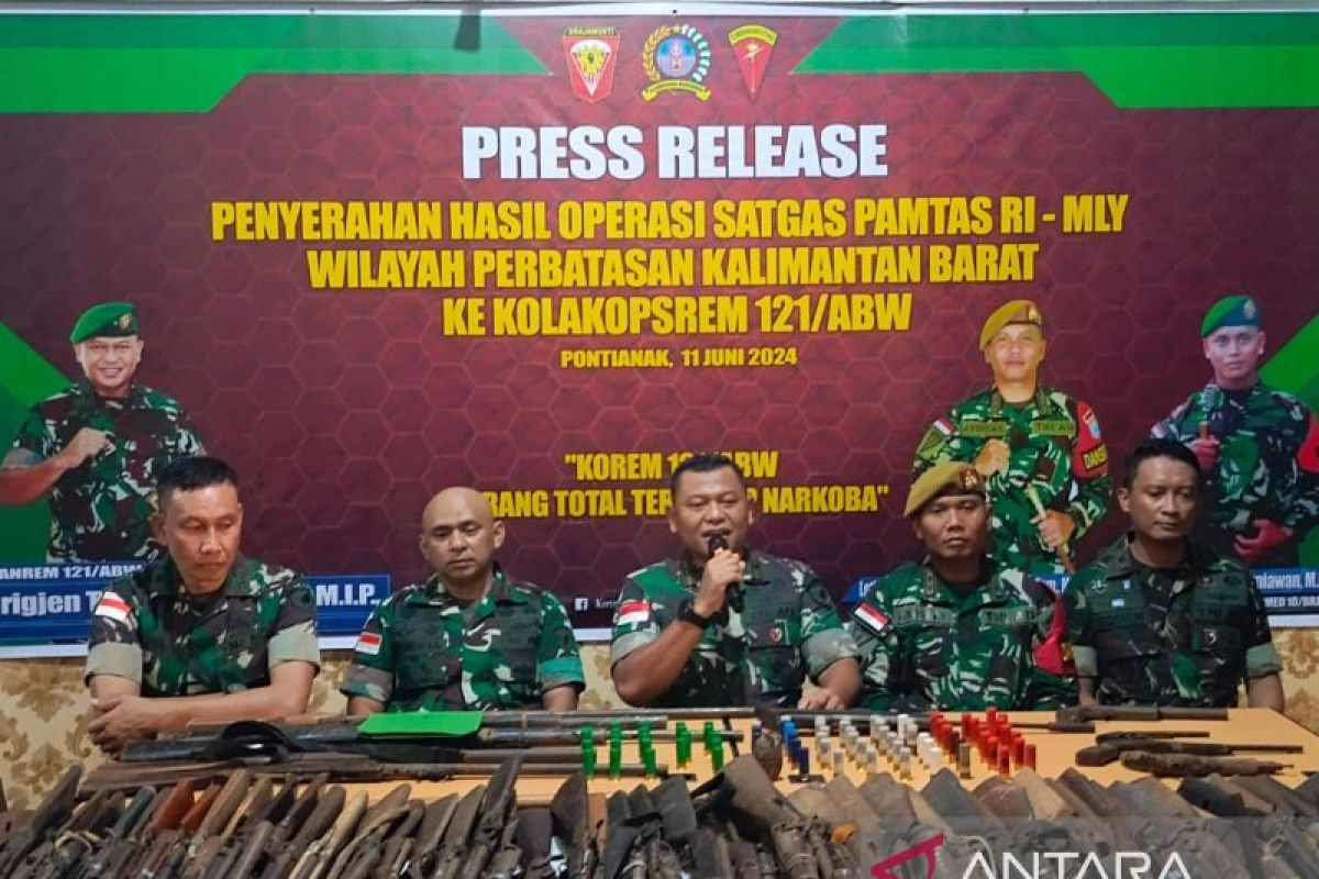 100 senjata api disita dalam operasi Pamtas RI-Malaysia