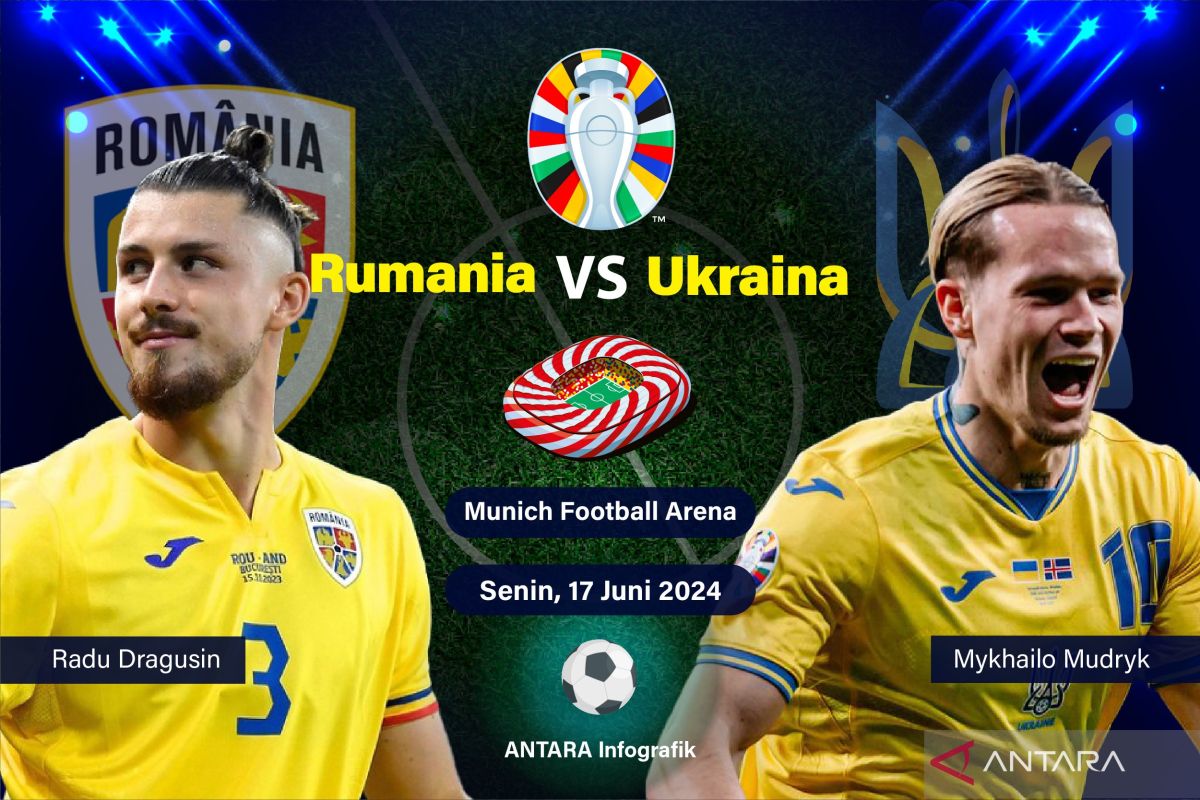 Rumania raih kemenangan 3-0 atas Ukraina di pembukaan Grup E