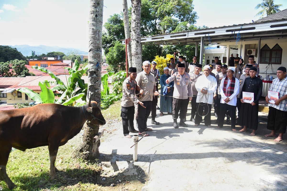 Kapolda Maluku  serahkan 26 hewan kurban untuk empat masjid di Ambon