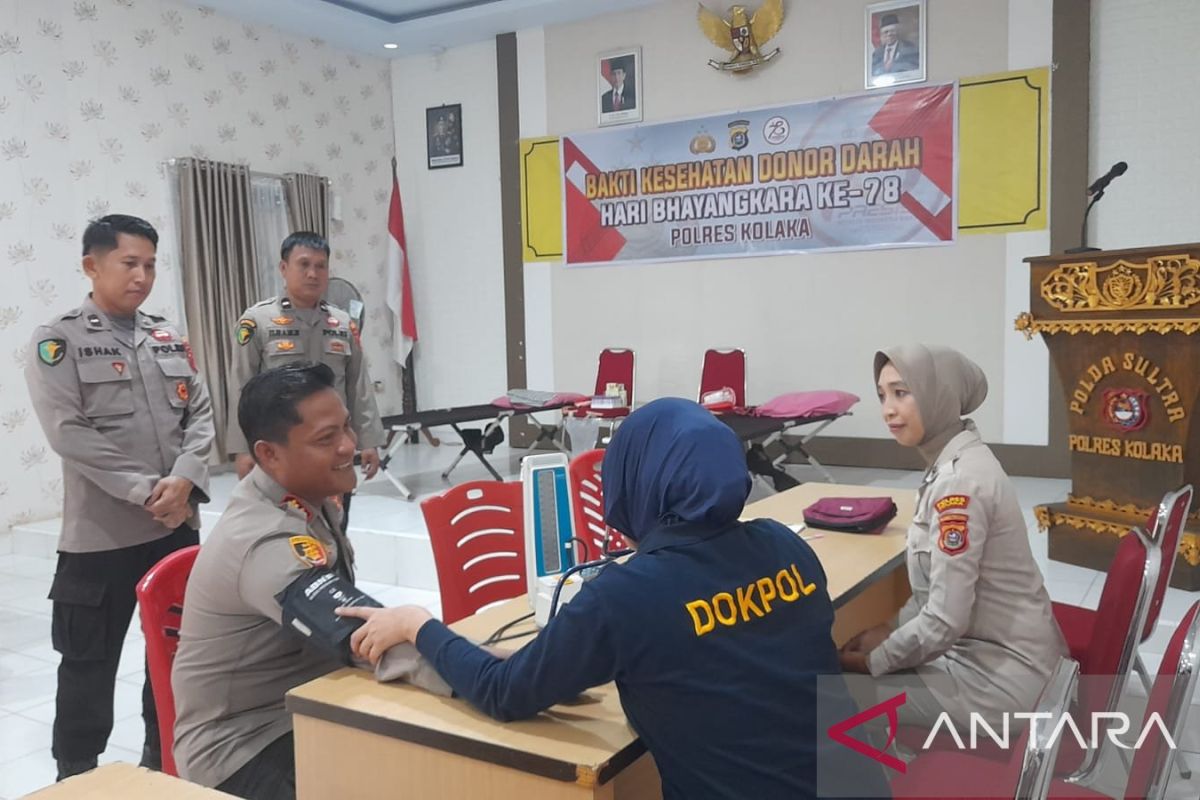 Hari Bhayangkara Polres Kolaka gelar donor darah