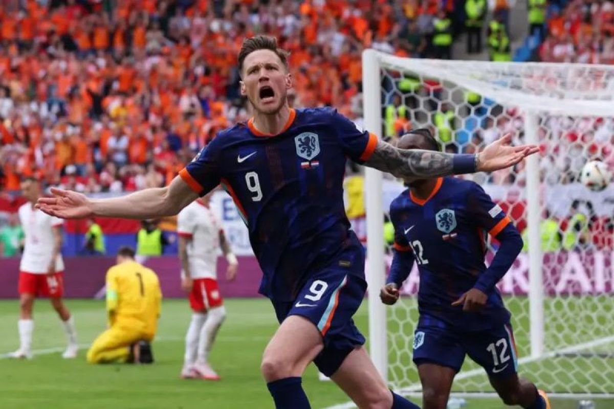 Timnas Belanda menang tipis 2-1 atas Polandia di Piala Eropa