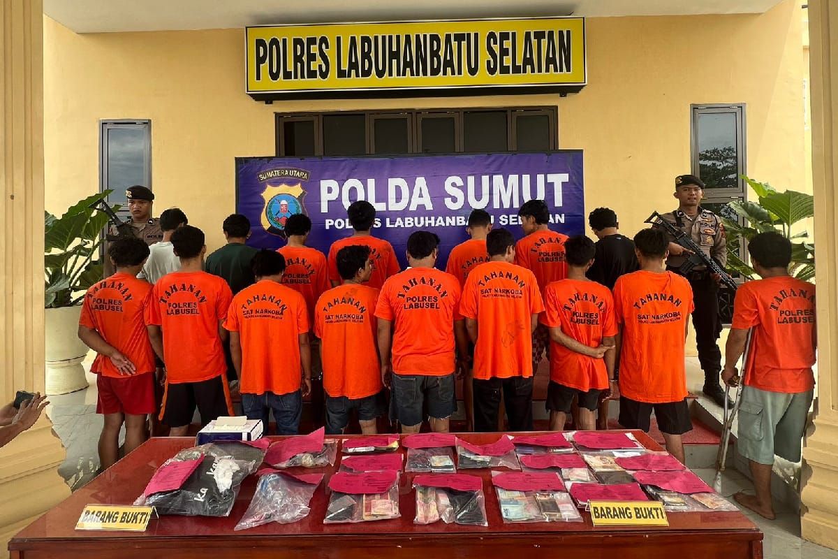 Polres Labuhanbatu Selatan-Sumut tangkap 82 terduga kasus narkoba
