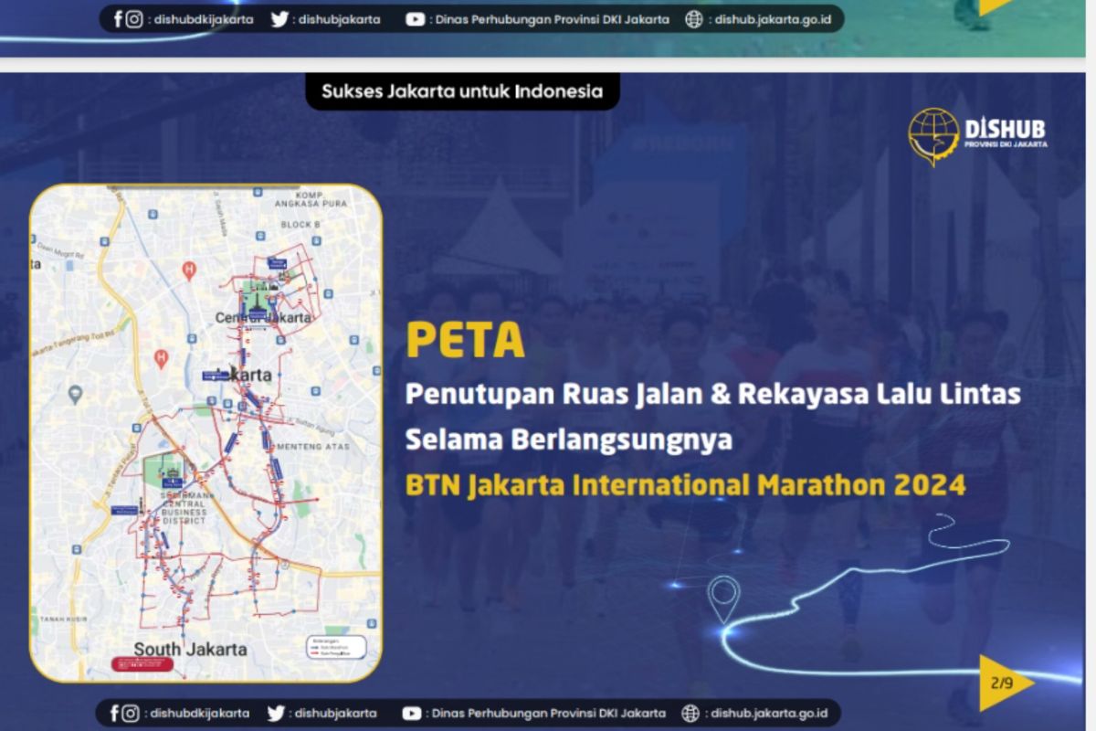 Jakarta International Marathon 2024, 36 ruas jalan ditutup