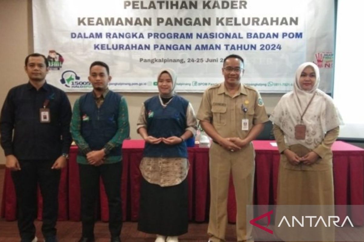 Pemkot Pangkalpinang apresiasi BPOM selenggarakan pelatihan kader keamanan pangan kelurahan