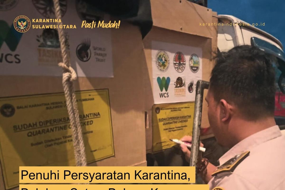 Karantina Sulut periksa puluhan ekor satwa kembalikan ke habitat asli