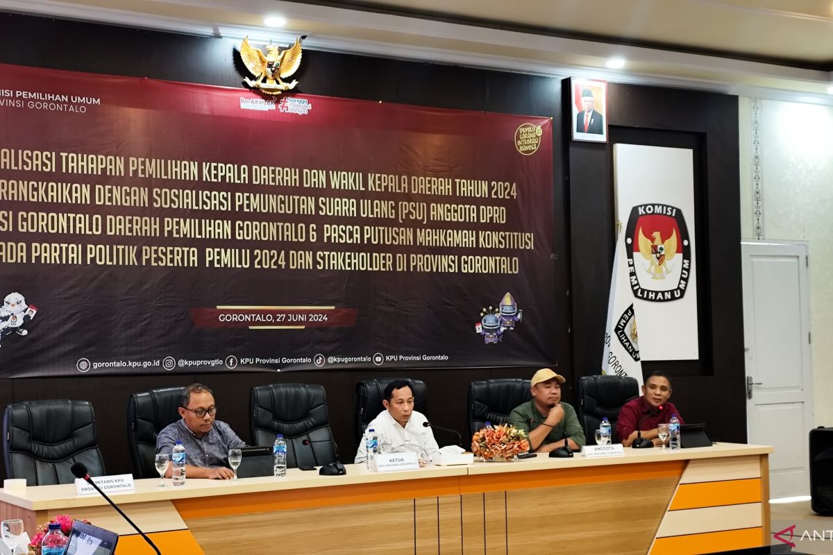 KPU Provinsi Gorontalo sosialisasi tahapan Pilkada dan PSU