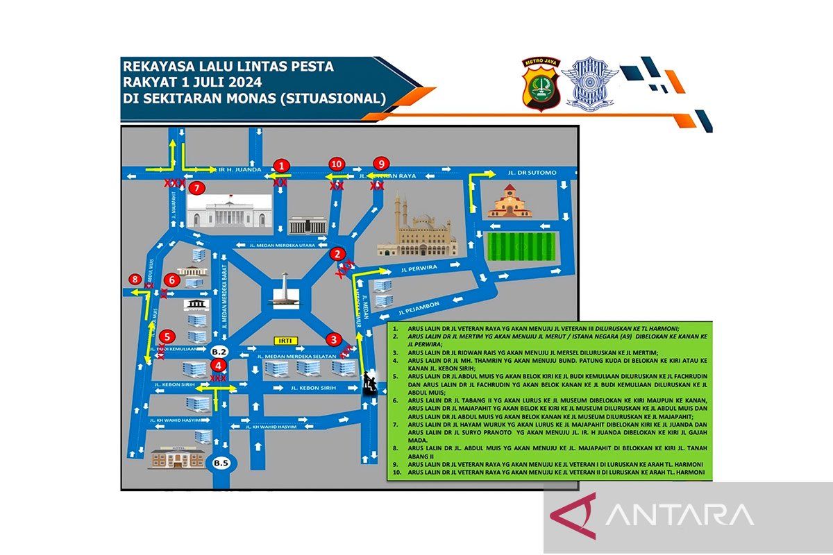 Polisi siapkan rekayasa lalu lintas saat Pesta Rakyat di Monas