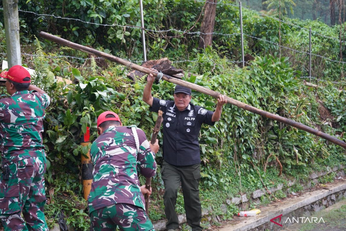 Pemkab Bogor bersihkan sisa-sisa puing bekas lapak PKL di Kawasan Wisata Puncak