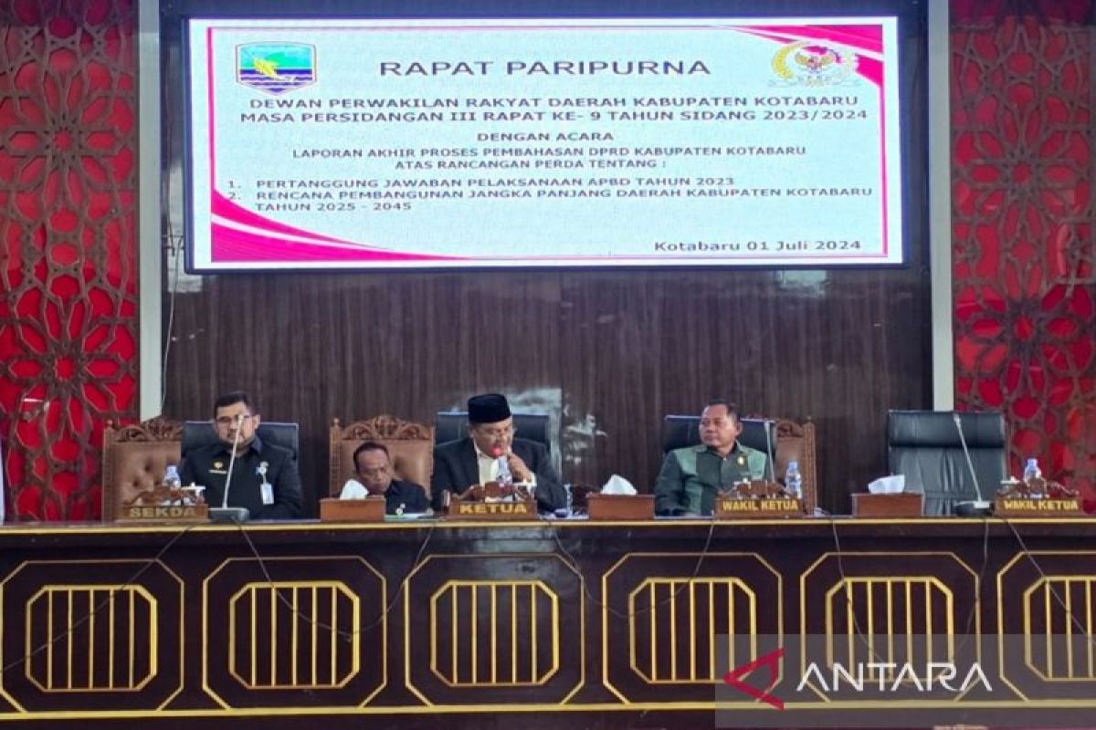 DPRD Kotabaru paripurnakan laporan akhir proses pertanggungjawaban APBD 2023