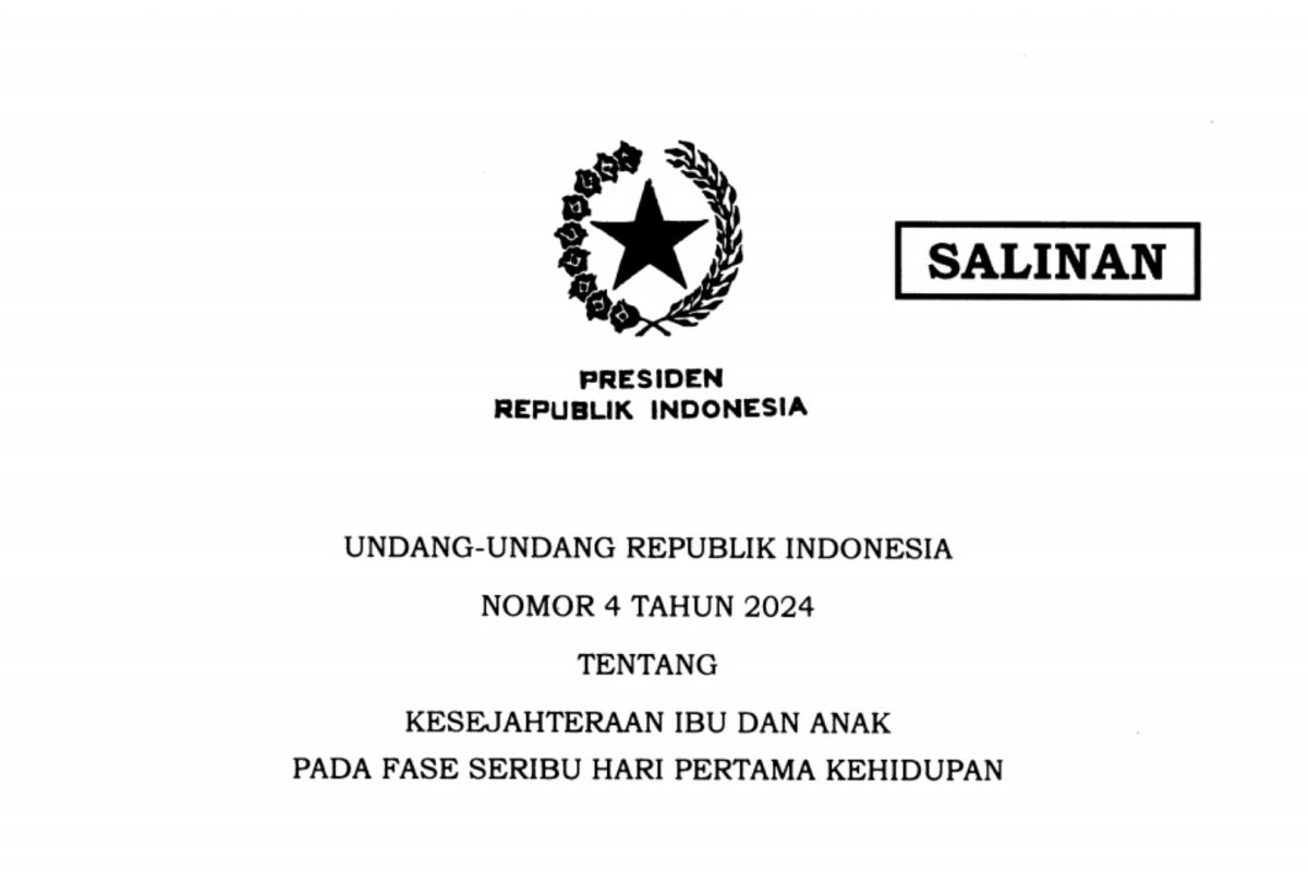 Jokowi tandatangani UU KIA untuk hak keluarga di 1.000 hari pertama kehidupan