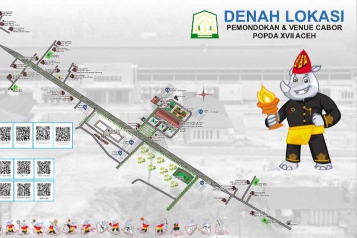 Denah lokasi Popda Aceh Timur dapat diakses dengan QR Code