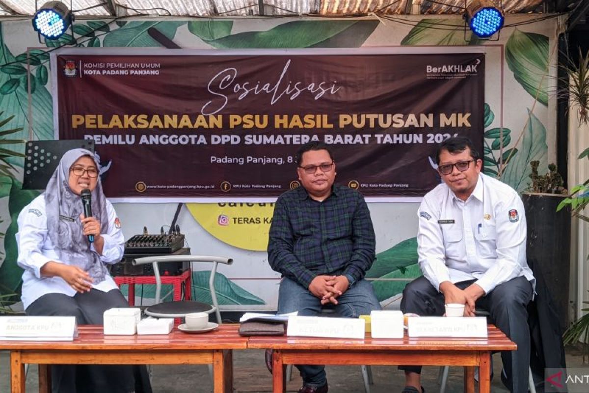 KPU Padang Panjang harapkan partisipasi PSU DPD minimal sama (Video)