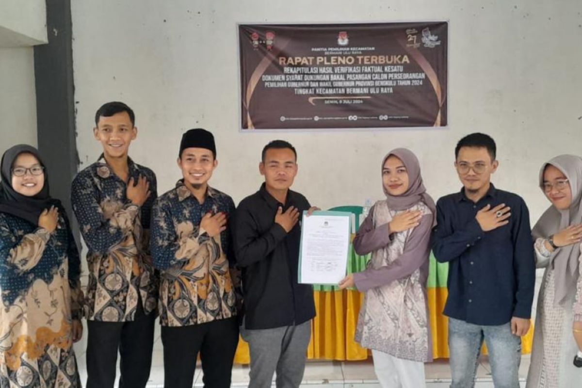 KPU Rejang Lebong rampungkan rekapitulasi pencalonan Pilgub Bengkulu