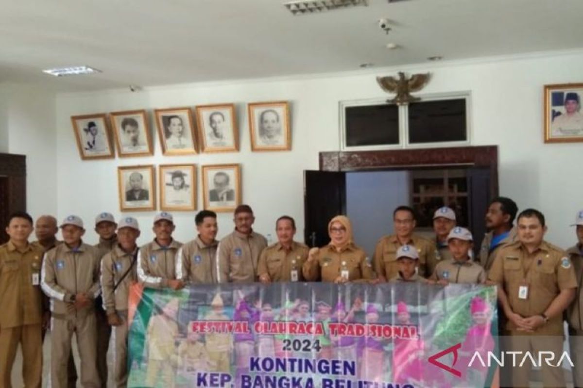 Kontingen Pangkalpinang siap berlaga pada Festival Olahraga Tradisional 2024 di Sulawesi Tengah