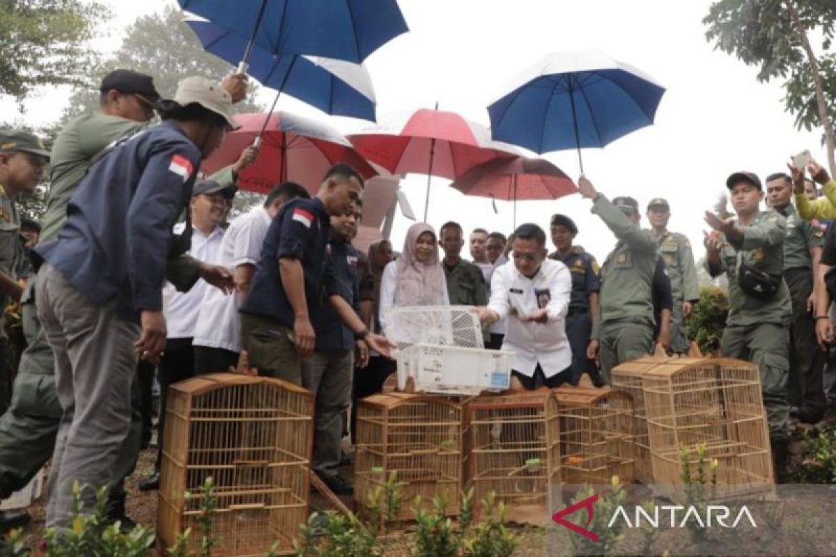 Ribuan burung dilepaskan di Taman Hutan Raya Sultan Adam Kalsel