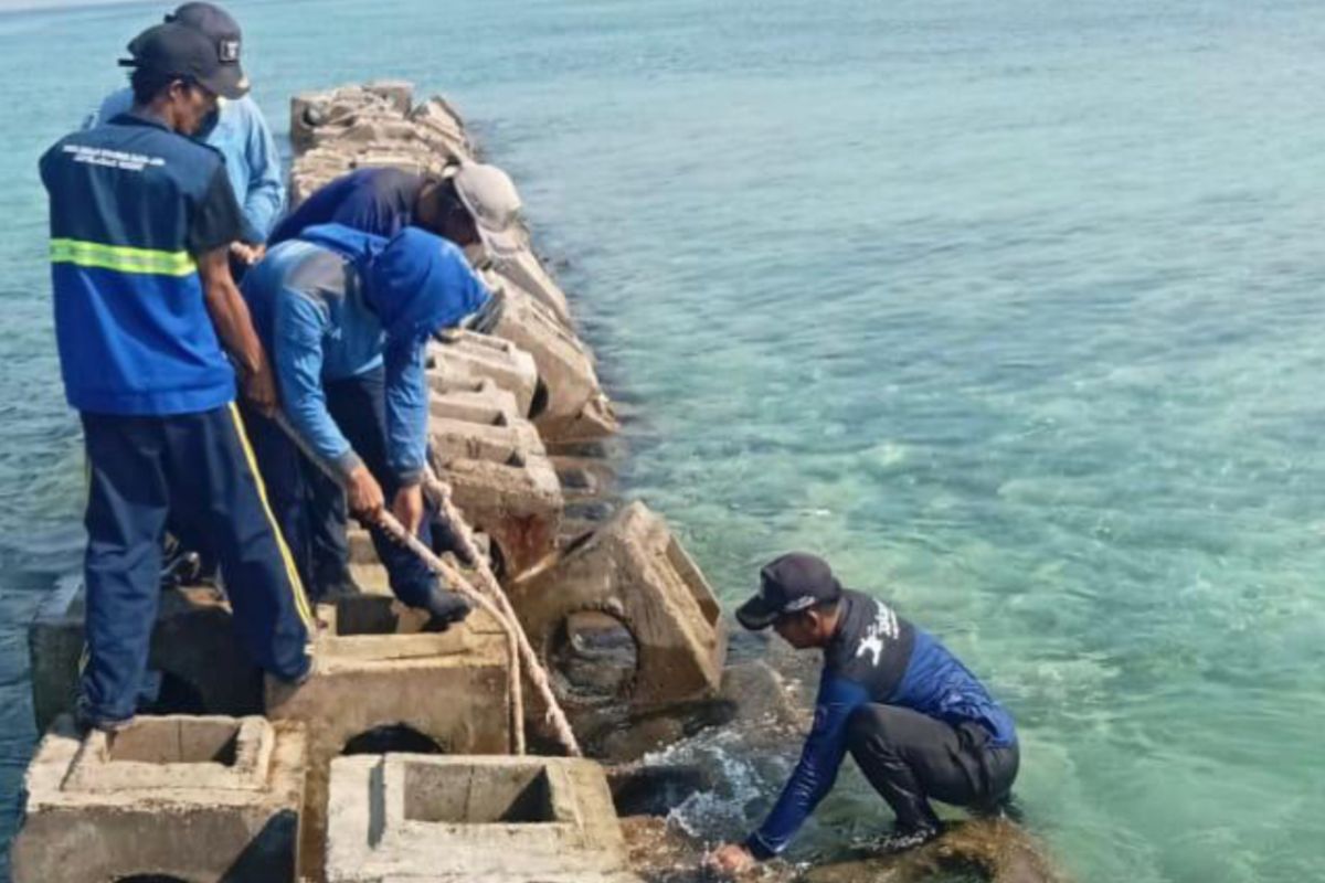 Pemkab rampungkan perbaikan tanggul pemecah gelombang Pulau Panggang