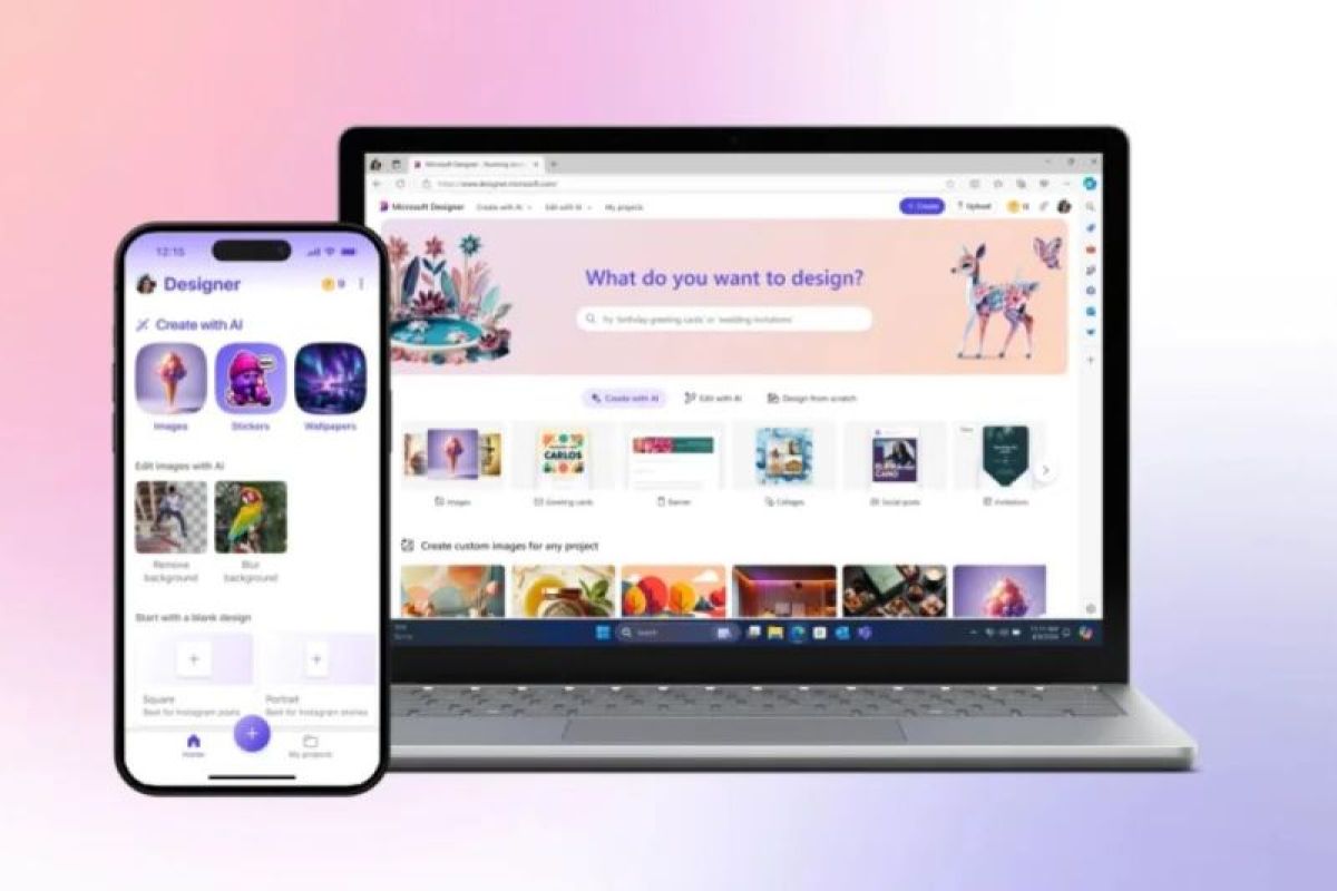 Microsoft luncurkan platform desain grafis berbasis AI Designer