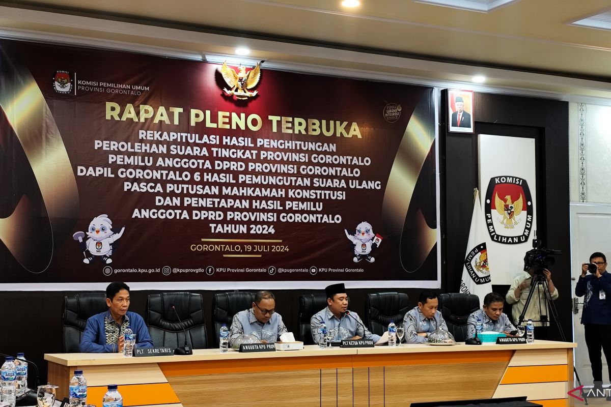 KPU Provinsi Gorontalo pleno rekapitulasi hasil pemungutan suara ulang