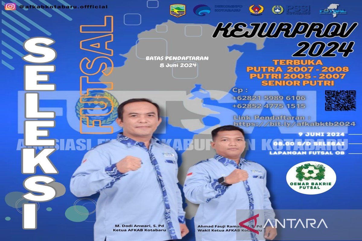 AFKAB Kotabaru seleksi atlet futsal siapkan maju Kejurpov 2024