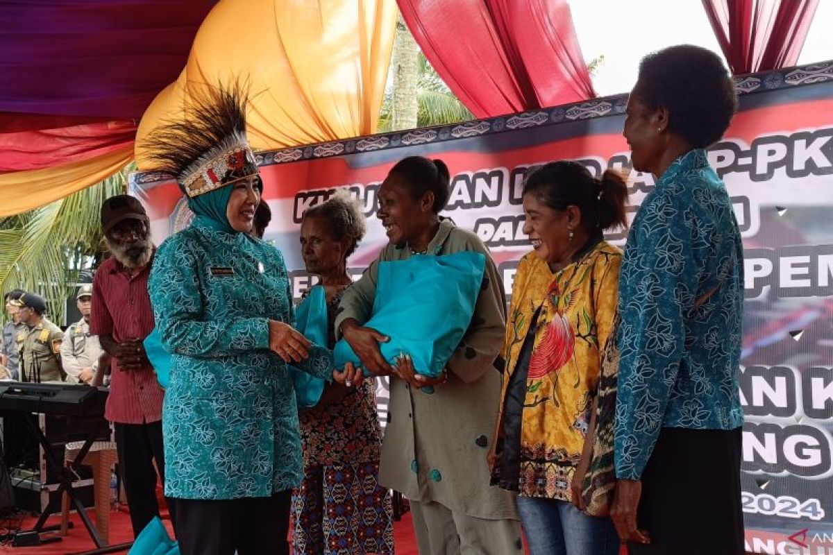 PKK Pusat serahkan bantuan 500 paket bahan pokok bagi warga Jayapura