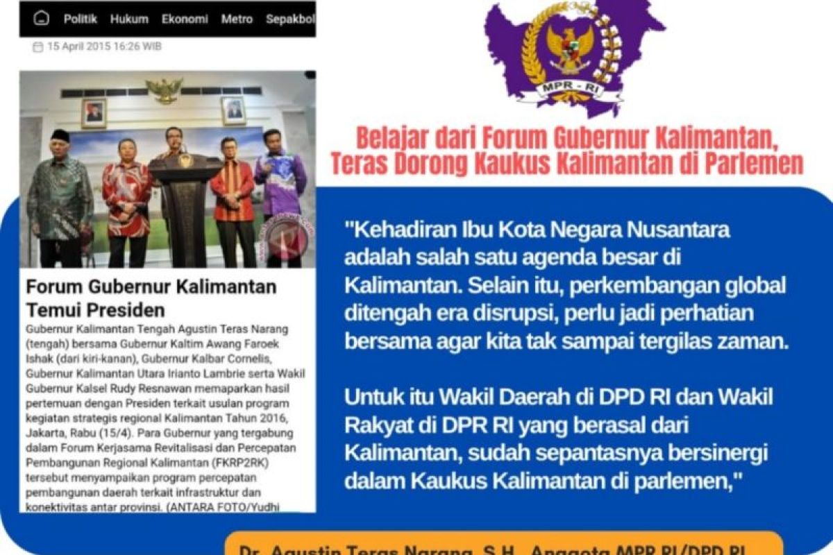 Kawal IKN, Teras Narang usul Kaukus Kalimantan di Parlemen